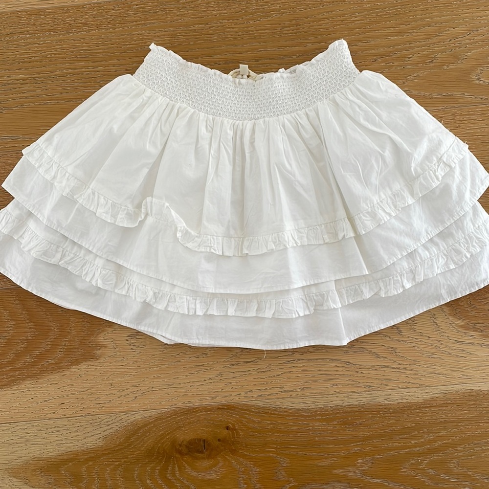 LoveShackFancy White Tiered Ruffle Skirt